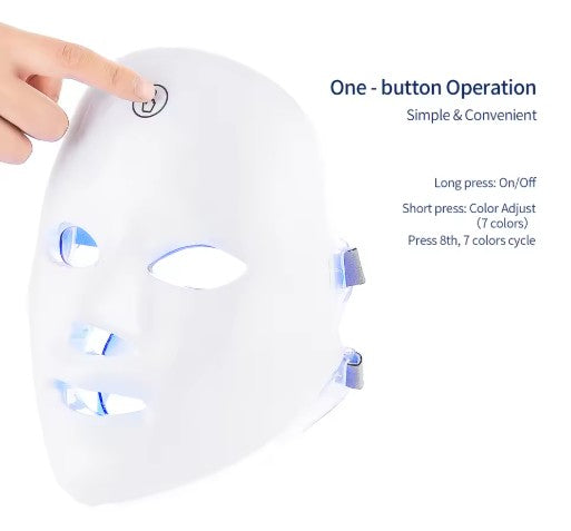 Wireless 7-Color LED Face Mask — Cordless Light Therapy for Anti-Aging & Acne