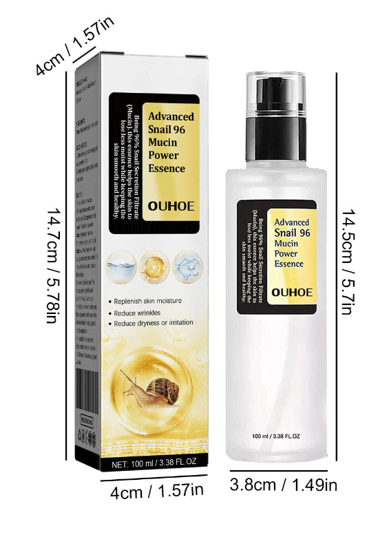 96% Snail Mucin Facial Essence — Korean Anti-Aging, Repair & Brightening Serum