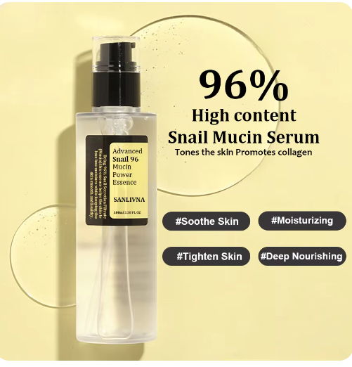 96% Snail Mucin Facial Essence — Korean Anti-Aging, Repair & Brightening Serum