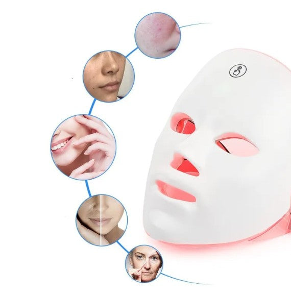 Wireless 7-Color LED Face Mask — Cordless Light Therapy for Anti-Aging & Acne