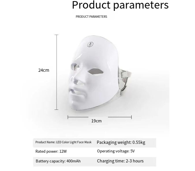 7-Color LED Light Therapy Face Mask — Anti-Aging, Acne & Skin Rejuvenation