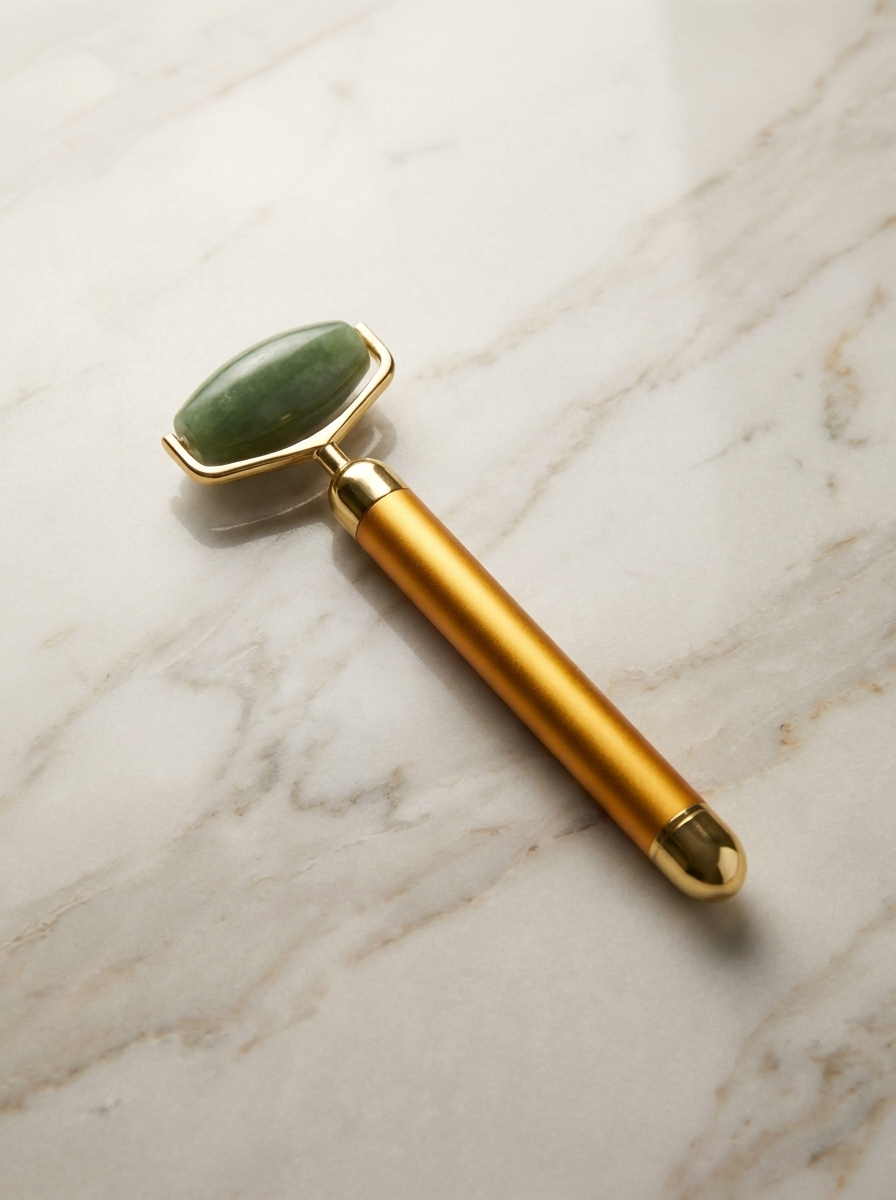 Electric Jade Roller — Vibrating Facial Massager for Lifting, Depuffing & Glow