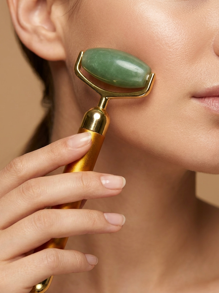Electric Jade Roller — Vibrating Facial Massager for Lifting, Depuffing & Glow