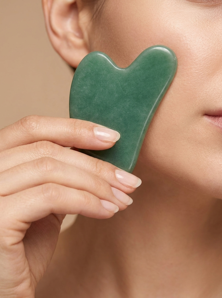 Jade Gua Sha Stone — Facial Sculpting, Lymphatic Drainage & Skin Glow Tool