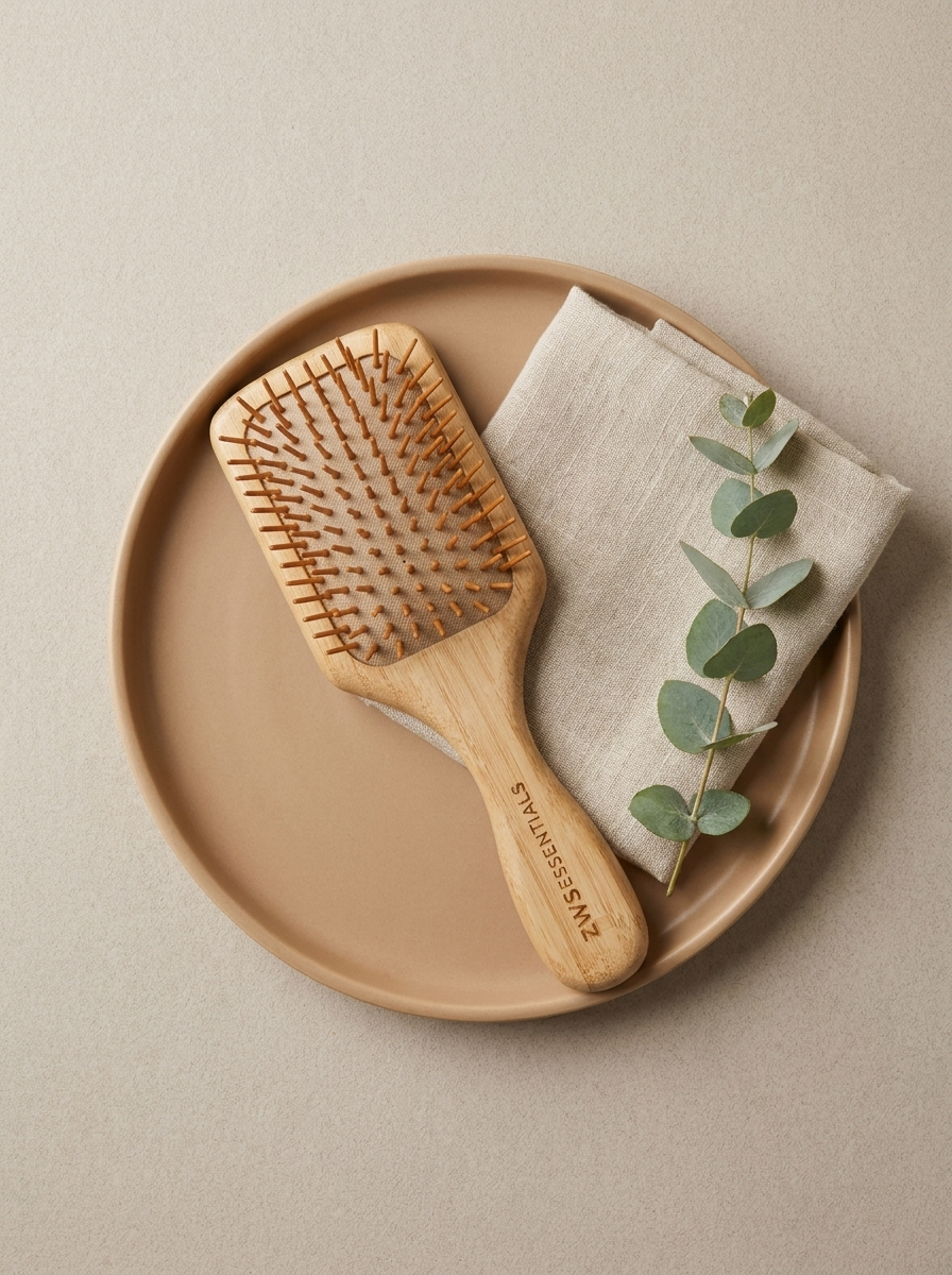 Pure Bamboo Hair Brush — Detangle, Stimulate & Shine Sustainably
