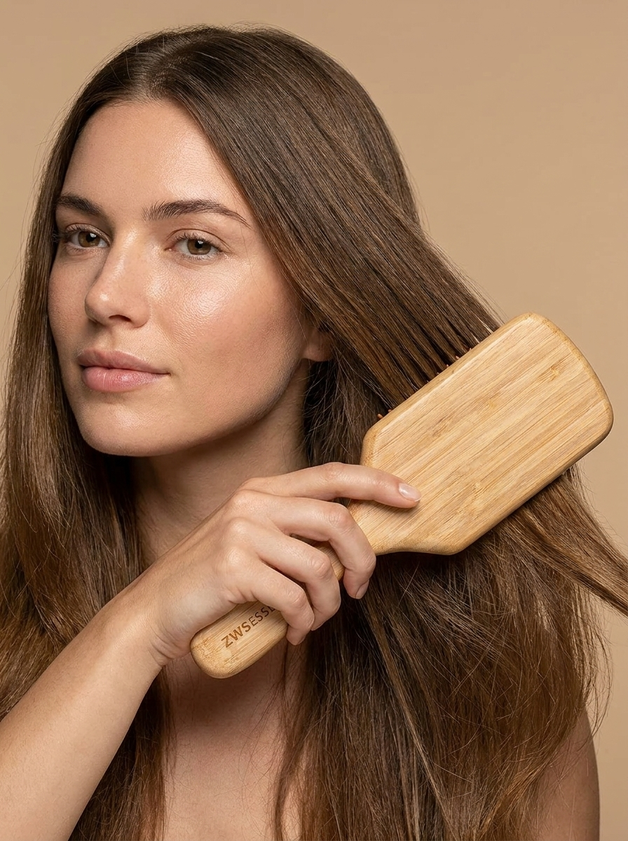 Pure Bamboo Hair Brush — Detangle, Stimulate & Shine Sustainably