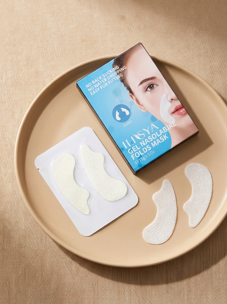 Overnight Nasolabial Fold & Smile Line Patches — 5 Pairs, Hydrogel Sleep Treatment